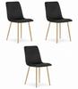 LAVA Chair - Black Velvet / Wood Color Legs X 3