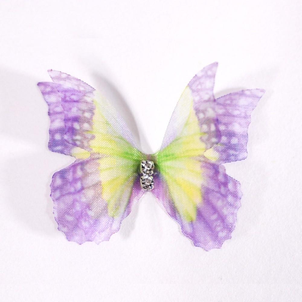 50 ks 3D organzové látkové motýlí aplikace Barevné nášivky na oblečení Šití Svatební doplňky do vlasů