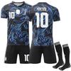 Børne Sports Outfit Argentina Messi VM Trøje Shorts Sokker Sæt Sort