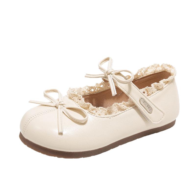 36Girls' Small Leather Shoes, Princess Shoes, Spring and Autumn Style, with a Bow, Soft Sole, Children's Shoes, Little Girls' Performance Shoes,