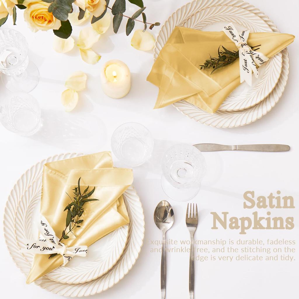 36 Pcs Satin Napkins Soft Dinner Napkins Square Table Napkins 30x30cm for Restaurant Weddings Party Dinner Decoration