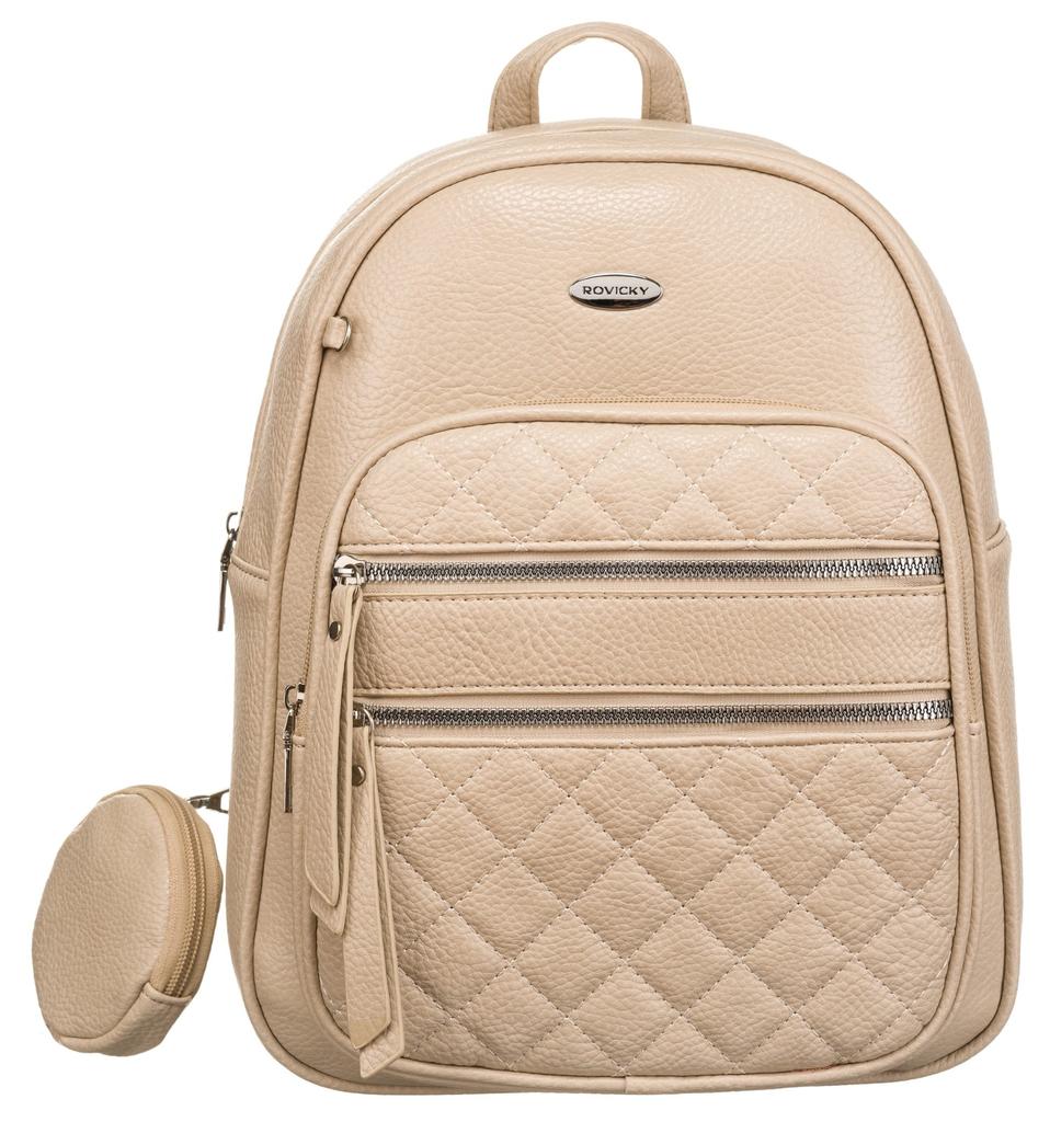 Women's PU Backpack R-PZP-01-9922 Beige