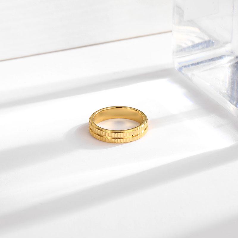 18k Gold Titanium Steel Minimalist Ring for Women - Trendy High-End Jewelry