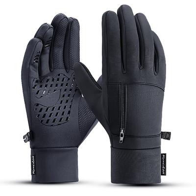 1 Pairs Winter Gloves Mens Touchscreen Non-Slip Unisex Waterproof Windproof Warm Cycling Cold Gloves Fashion Zipper Sports Glove