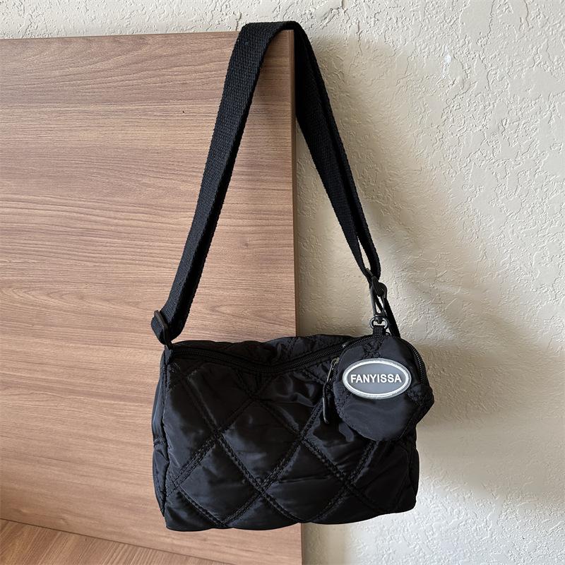 

Однотонна ромбоподібна бавовняна сумка для одягу жіноча модна універсальна проста сумка на плече сумка-месенджер one size fits all чорний