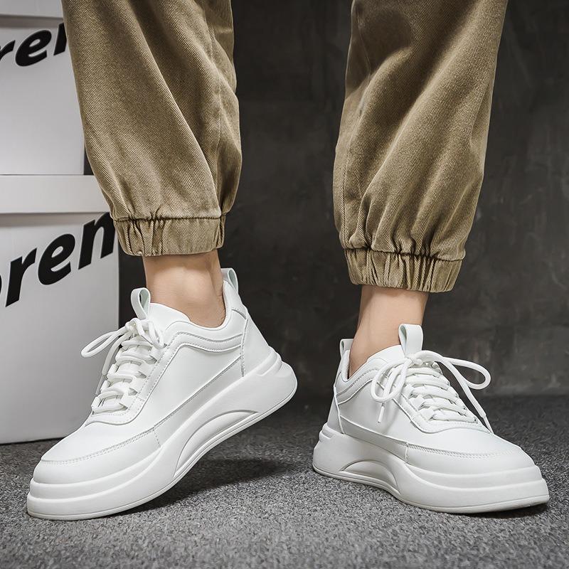 Men's shoes new versatile sports board shoes leather shoes heightened casual platform versatile white shoes board shoes
