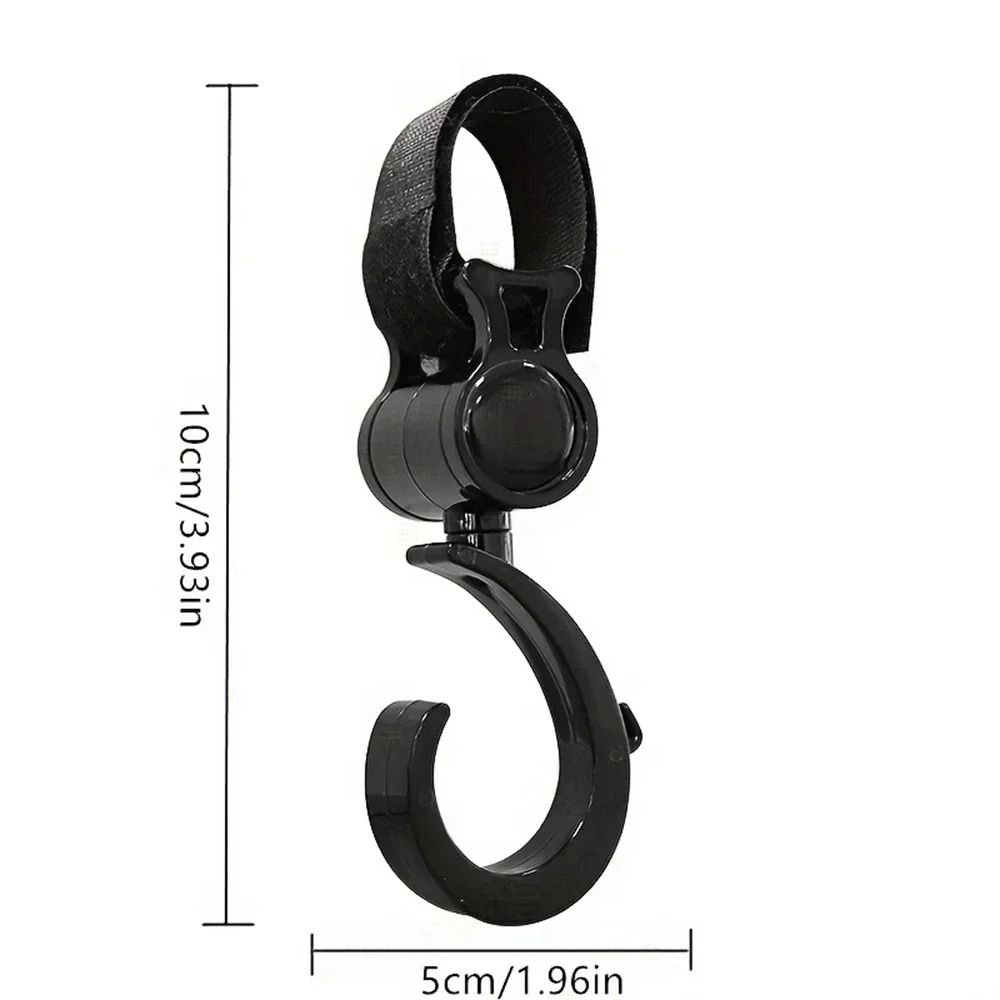 Bar Hangers Large Hook Stroller Hook Hook and Loop 360 Rotary Pushchair Hanger Durable Degree Hook Pram Accessories Car Seat