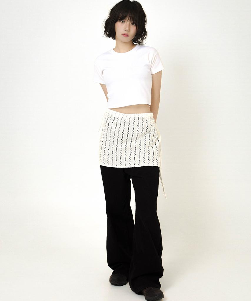 Siest Wave Short Wrap Skirt Ivory