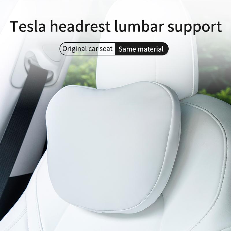 neck pillow For tesla model 3 /model y 2018-2025 2025 Headrest lumbar support High-quality leather Seat car accessories