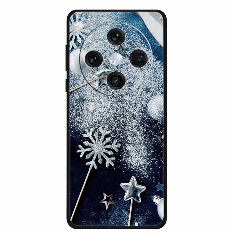 Christmas Cover For Oppo Find X8 Pro 5G 6.78"Black Silicone Cases TPU Santa Claus Christmas Tree Back Cover For Oppo Find X8 5G