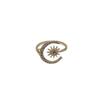 New Exquisite Sun and Moon Ring with Unique and Niche Personality, Adjustable Opening Rings