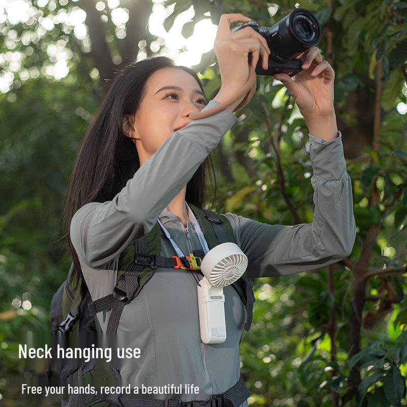 Rechargeable Portable Mini Handheld & Stand Fan with Digital Display - Outdoor High-Speed Essential