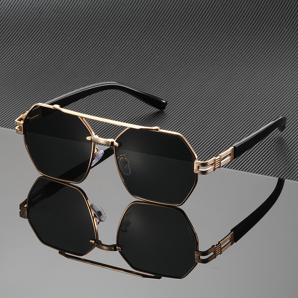 1PC Men's Sunglasses, Women's Sunglasses with Trendy Polygonal Metal Frames