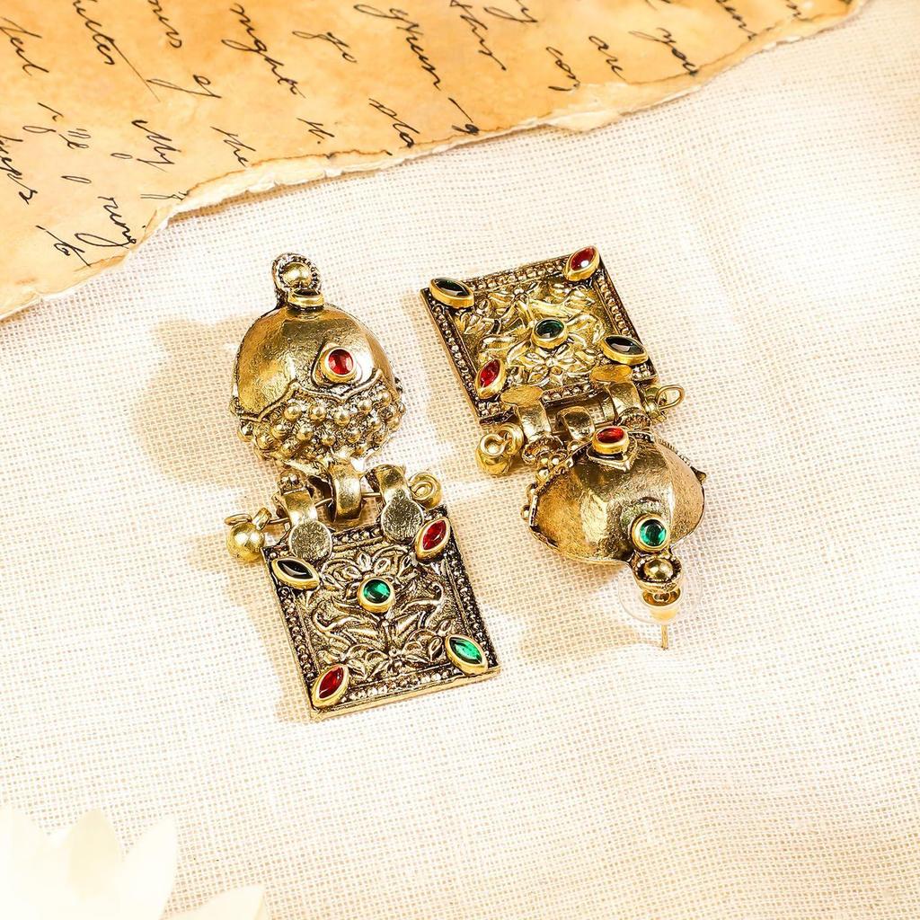 Oxidised  Handcrafted Stone Studded Necklace Set For Women and Girls – Perfect for Weddings and Special Occasions