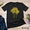 Camiseta Geométrica com Desenho de Linha Amarela de Rosas Artísticas