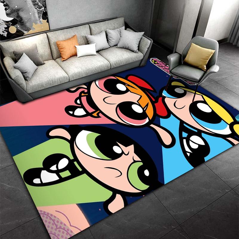 Cartoon Action Team Pattern Carpet, Colorful Living Room Floor Mat Suitable for use as an anti-slip for living room bedroom sofas