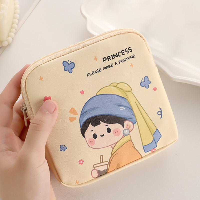 Creative PVC Sanitary Pads Bag Large Capacity Multipurpose Cosmetic Bag Portable Coin Purse Fashion Earphone Small Storage Bag