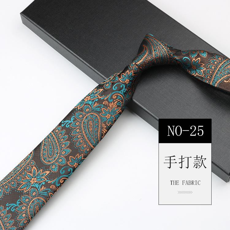 Tie Men'S Cashew Pattern Jacquard High-End National Style Retro Narrow 7Cm Hand-Tied Business Dress Tie