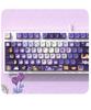 Moa Customized Purple Cute Round PBT Keycaps for Mechanical Keyboards