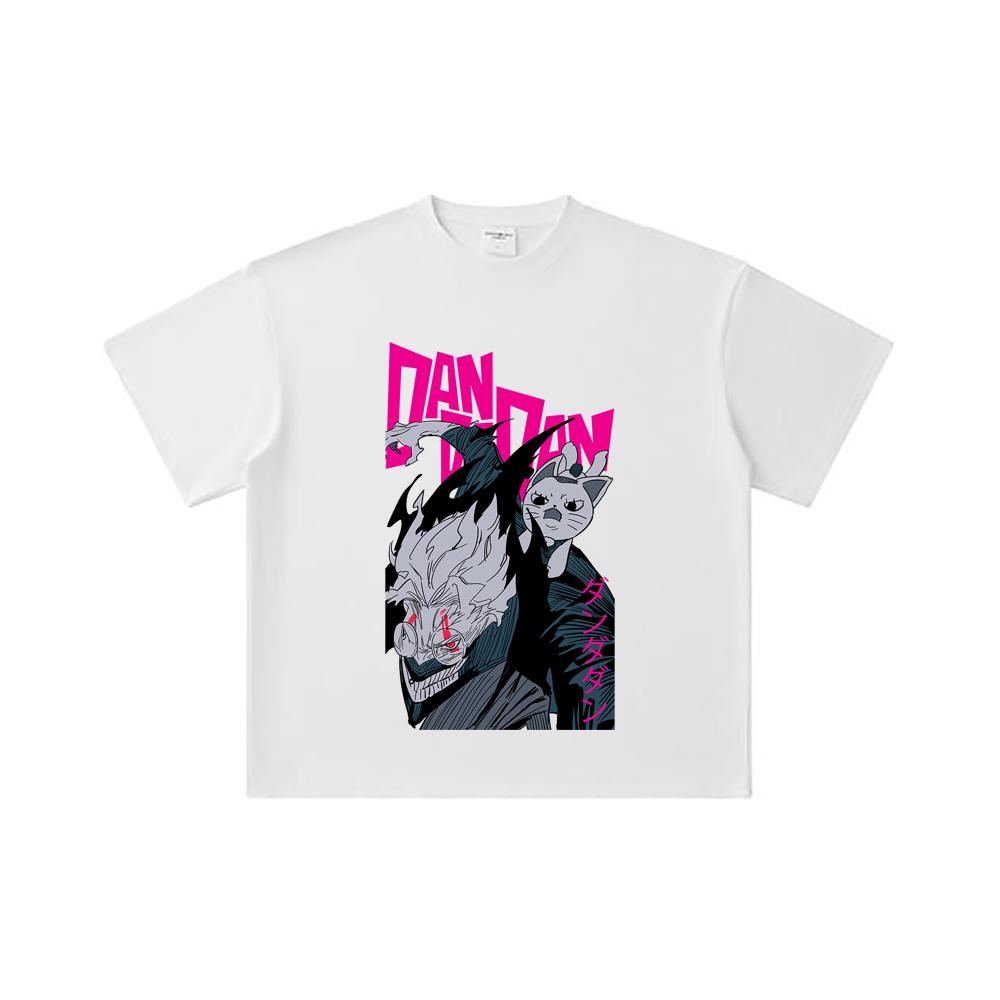 260 GSM Double Yarn 32 Count 100% Cotton Dandadan V37 Okarun Granny Print Unisex Heavy Cotton T Shirt