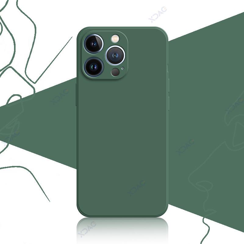 Luxury Case Covers for iPhone 12 13 Pro Max Mini 360 Edge Protective Square Liquid Silicone Mobile Phone Shield Housing