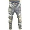 Washed light-colored nine-point jeans men's spring and autumn slim-fitting pants micro-elastic trendy pants Korean version trendy and versatile
