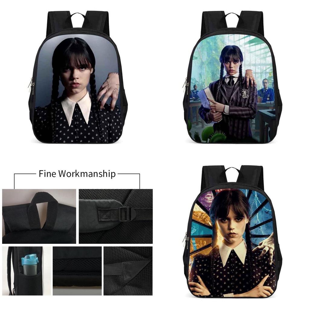 Wednesday The Adams Family Backpack Large Capacity Schoolbag Travel Bag For Kids