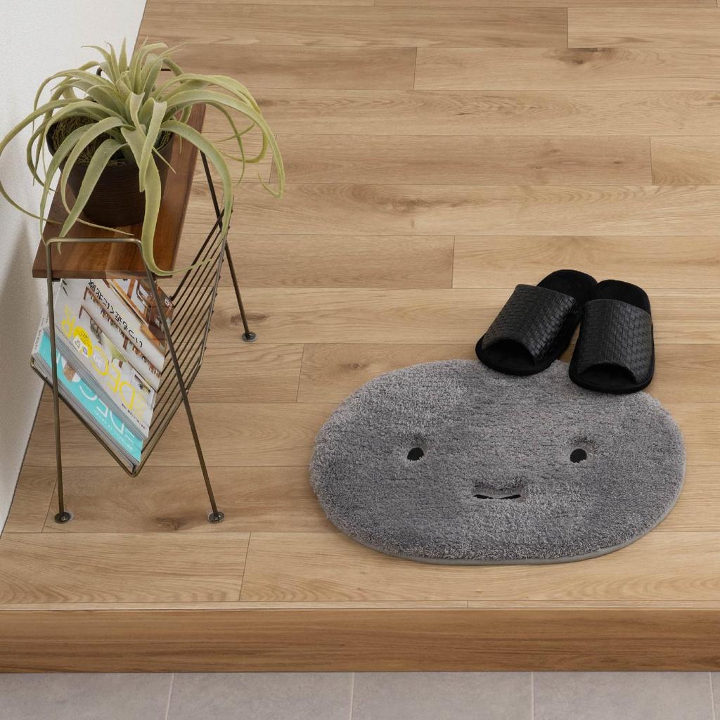 Senko Miffy Fluffy Face Accent Mat, Approx. 40 X 50 Cm, Gray, 53270