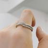 ZHOUYANG Ring For Women Simple Double Row AAA+ Cubic Zirconia White Gold Daily Finger Ring Gift Jewelry DZR019