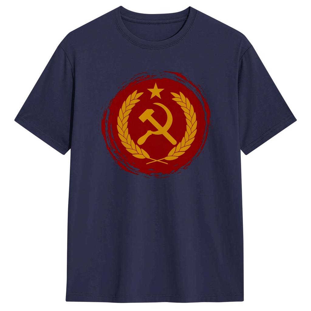 Unisexs TShirt Hammer And Sickle Star Marxist Funny 100 Cotton Tee Shirt Short Sleeve T Shirts Crewneck Clothes