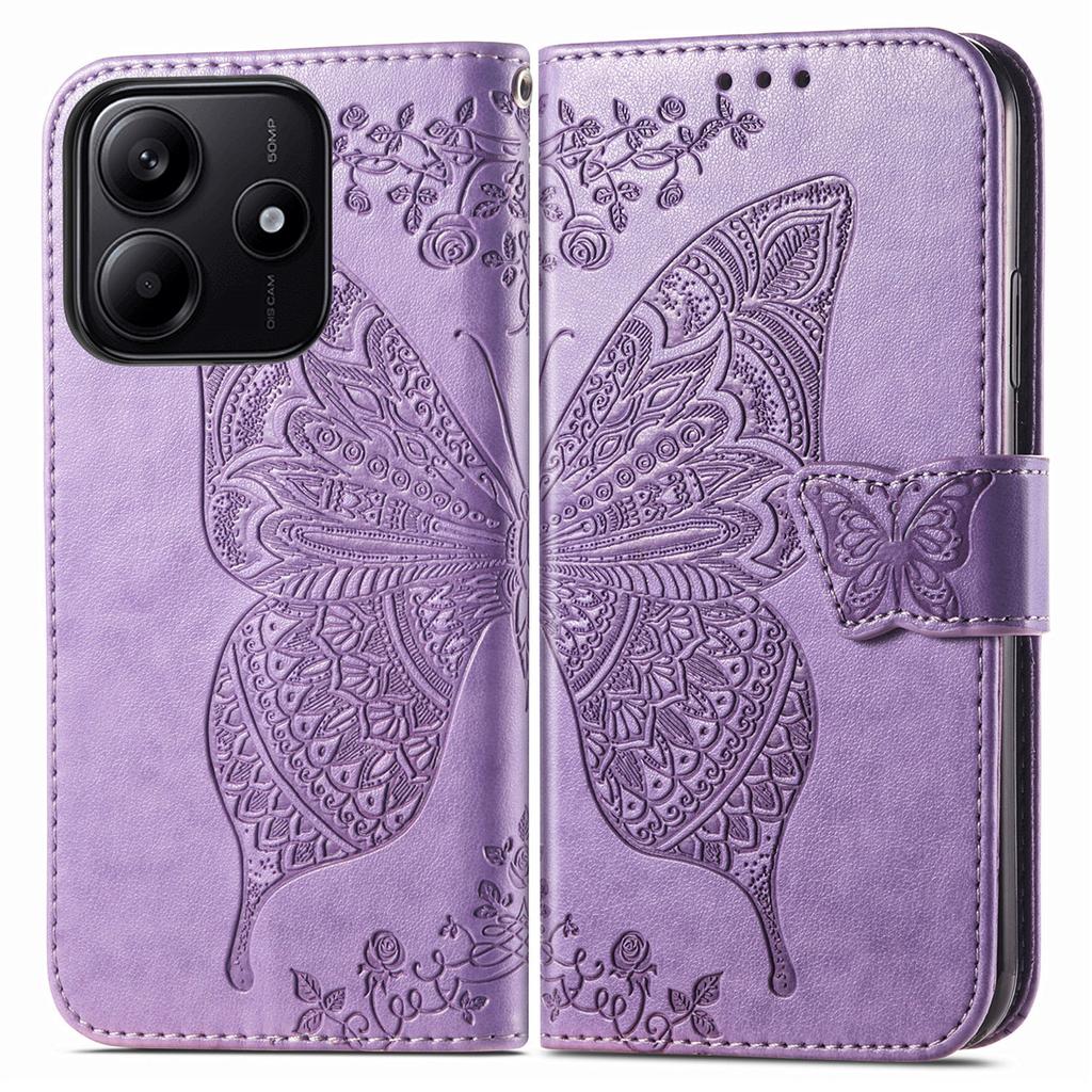 For Xiaomi Redmi Note 14 5G Case PU Leather Wallet Phone Cover Butterfly Pattern