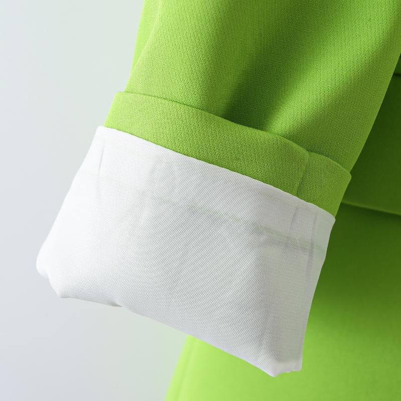 Women Parkas Fashion with Pockets Solid Double Breasted Blazer Vintage Long Sleeves Notched Neck Female Office Lady Outfits