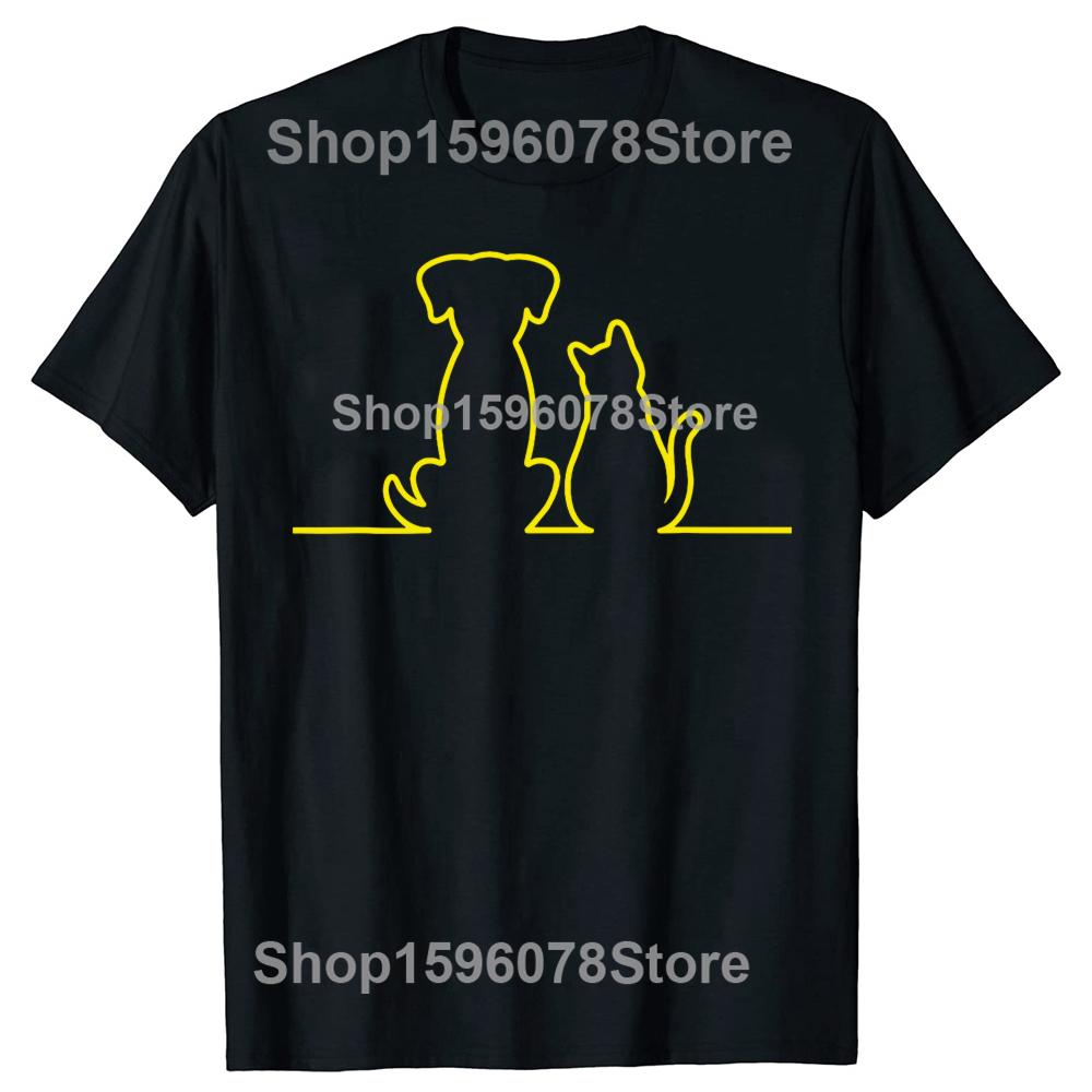 Lustige Hundepfoten-Truppe Eltern Niedliche Katze Hund T-Shirts Herren Lässiges T-Shirt 100% Baumwolle Locker Übergröße Rundhalskragen Hip Hop T-Shirt