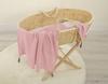 Muslin baby blanket with tassels - pastel pink