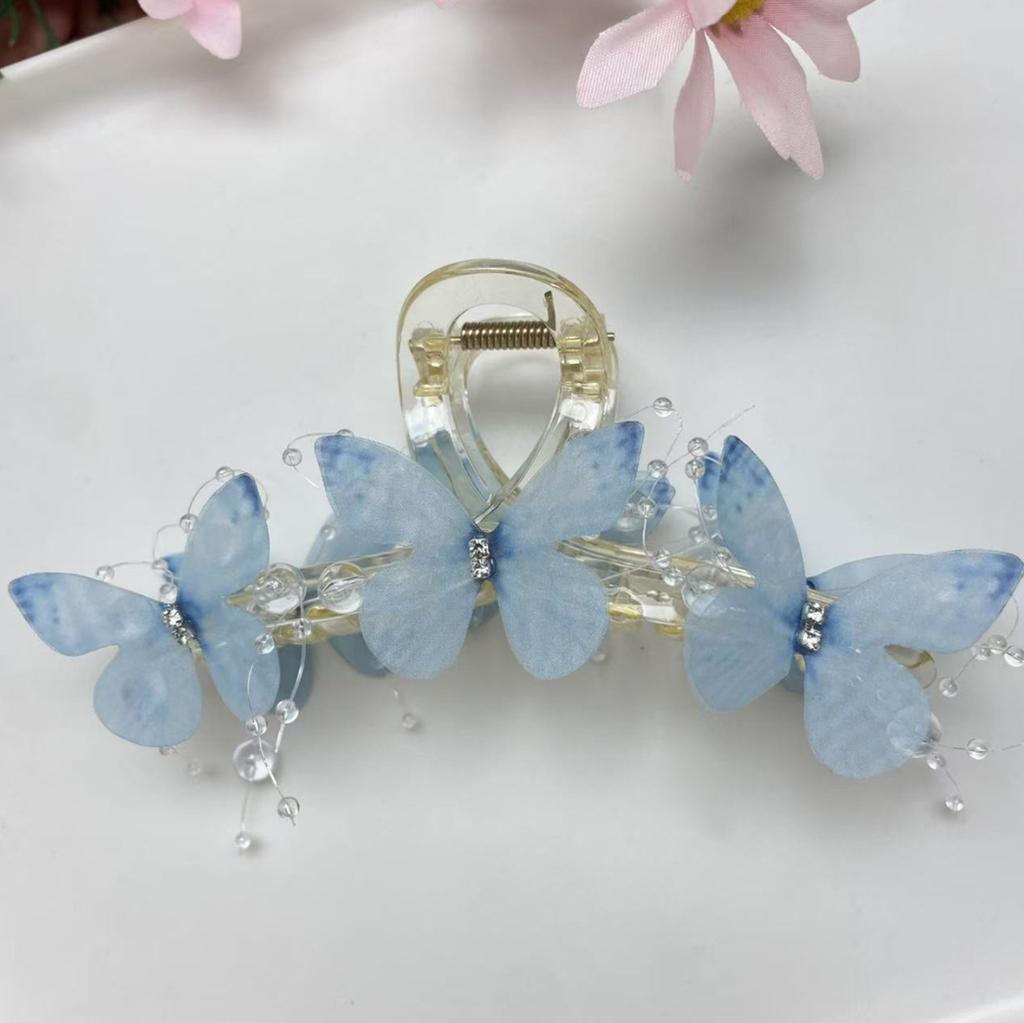 New Butterfly Large Hair Claw for Thick Hair Claws Crab Women Sweet Pink Hairpin Ponytail Hair Clip Claw Accessories