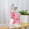 Katzen-Entwöhnungsanzug, bedruckt, vierbeiniges Polyester, Anti-Leck-Kleidung nach der Geburt, Katzen-Entwöhnungsanzug für Frühling und Sommer