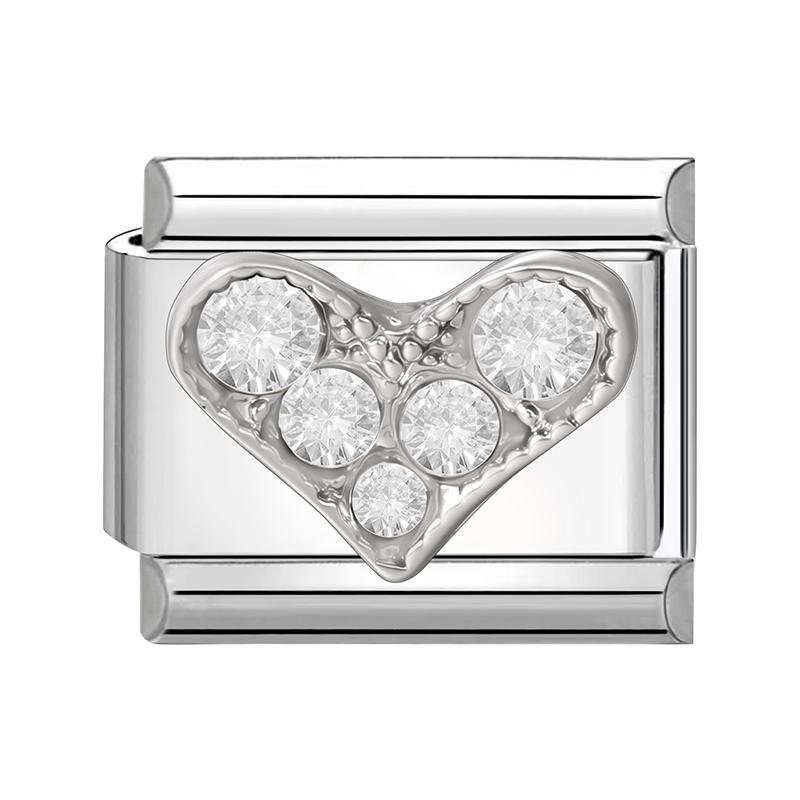 Shiny Colorful Crystal Butterfly Bow Knot Heart Italian Charm Links Fit 9mm Stainless Steel Bracelet Women Y2K DIY Making Gift