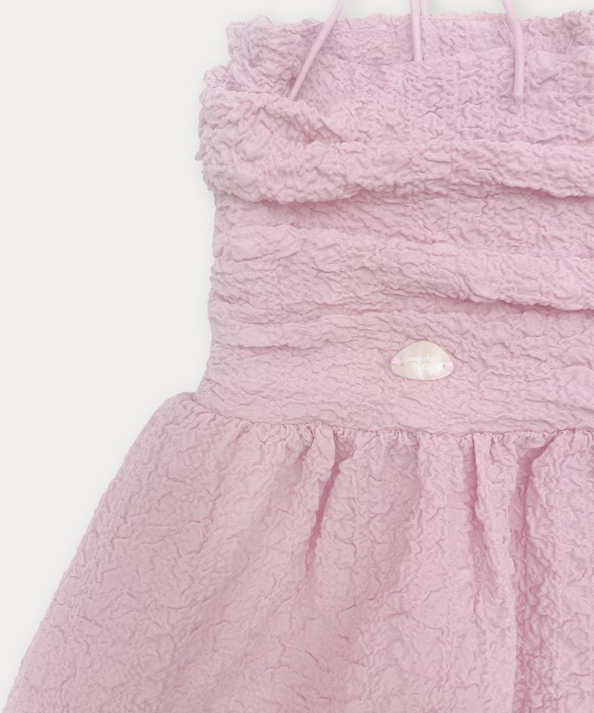 Sseomweeobeoteo Rony Shirring Mini Dress - Pink