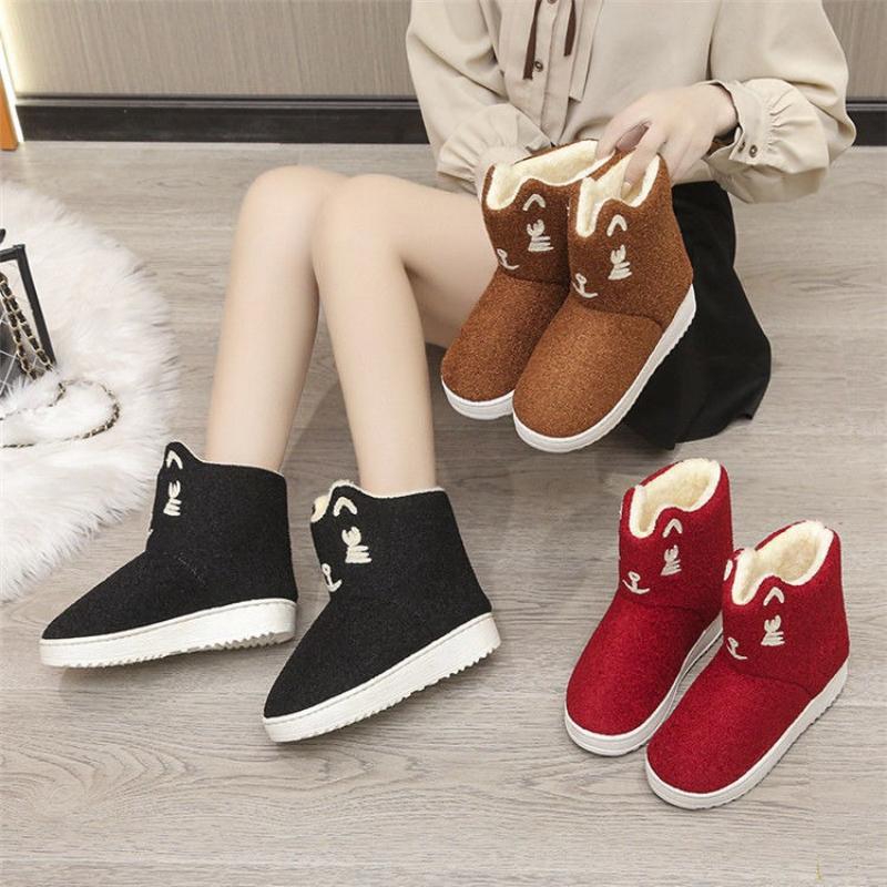 Plush Chunky Snow Boots for Women Winter Round Toe Booties On Offer High Quality Boot Warm Work Fashion Woman Shoes Promotion