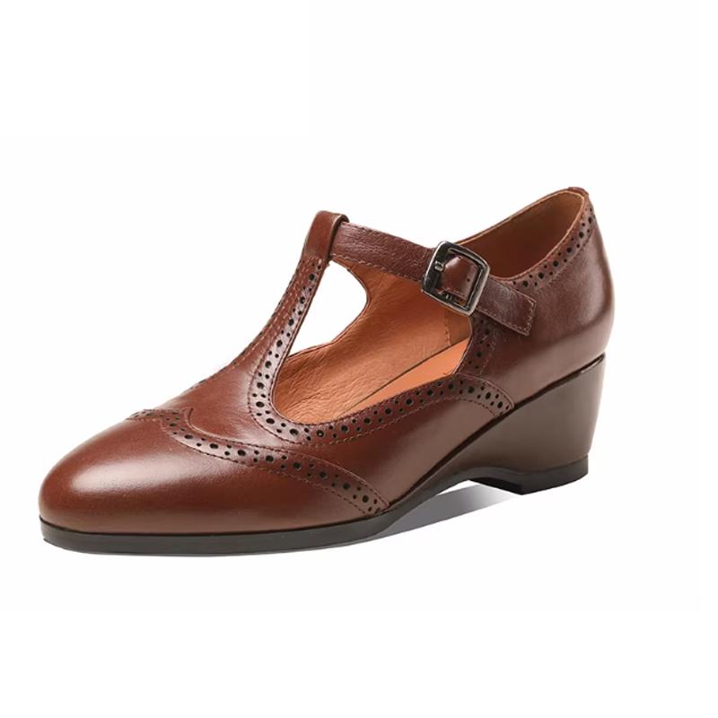 Fashionable Women's Flats, Chunky Heel Soft Sole Soft Upper Middle-Aged Shoes, Elegant Versatile Women's Shoes