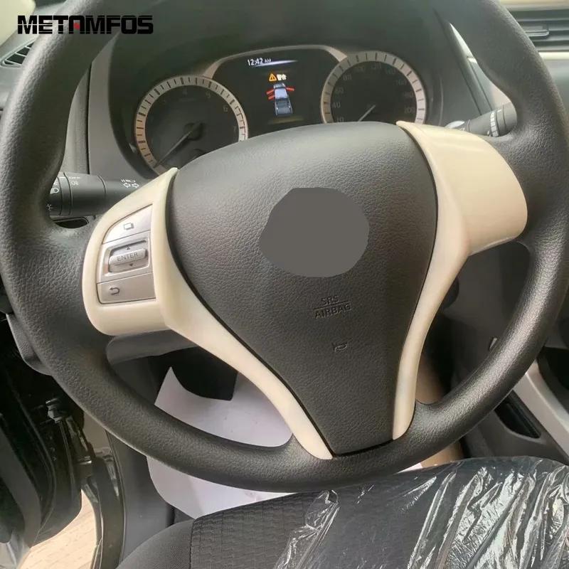Steering Wheel Cover Molding Trim For Nissan Navara NP300 ST 2014-2018  Carbon Fiber Frame Sticker Accessories Car Styling