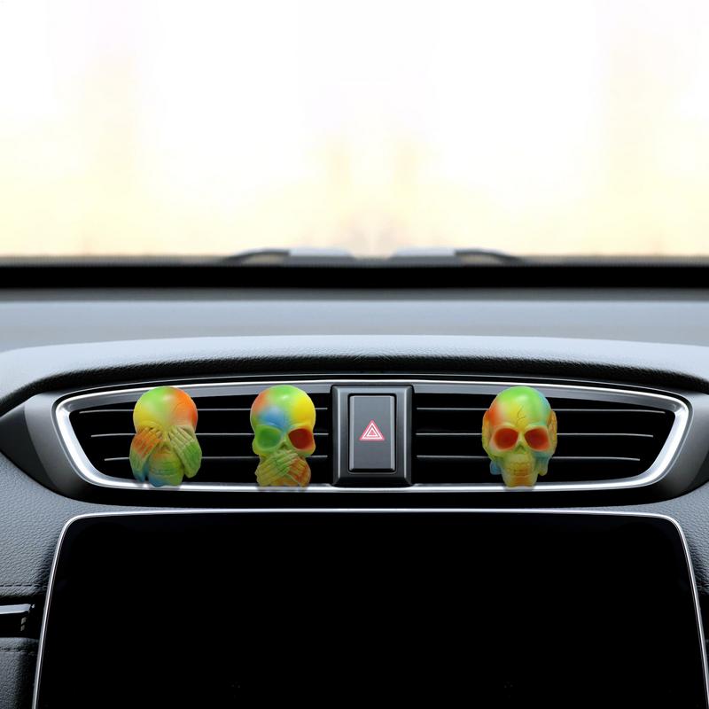 Skull Car Vent Clips Skull Air Freshener Clip Decor For Auto Skull Shape Interior Decorative Tool For Sedan Truck SUV RV And