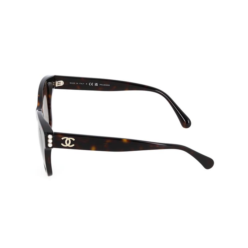 Chanel Simple Casual Fashion Acetate Frame Square Sunglasses Women's Brown