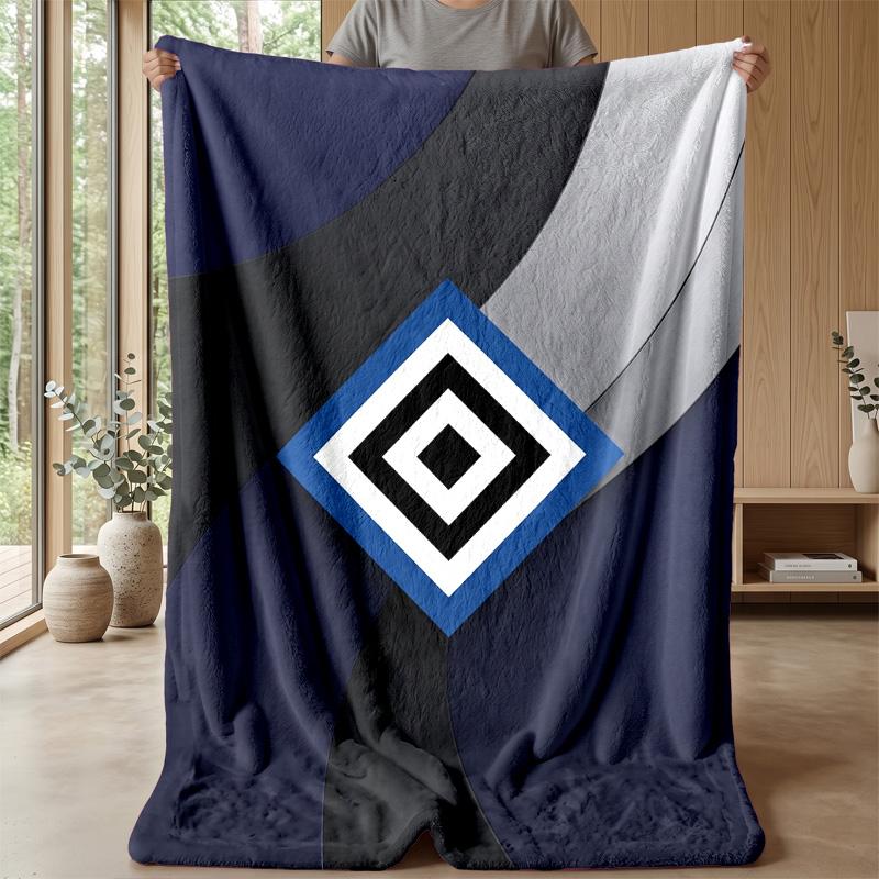 Hamburger SV Football Print Flannel Blanket, Soft Warm Lightweight Throw Blanket for Sofa Bed Camping