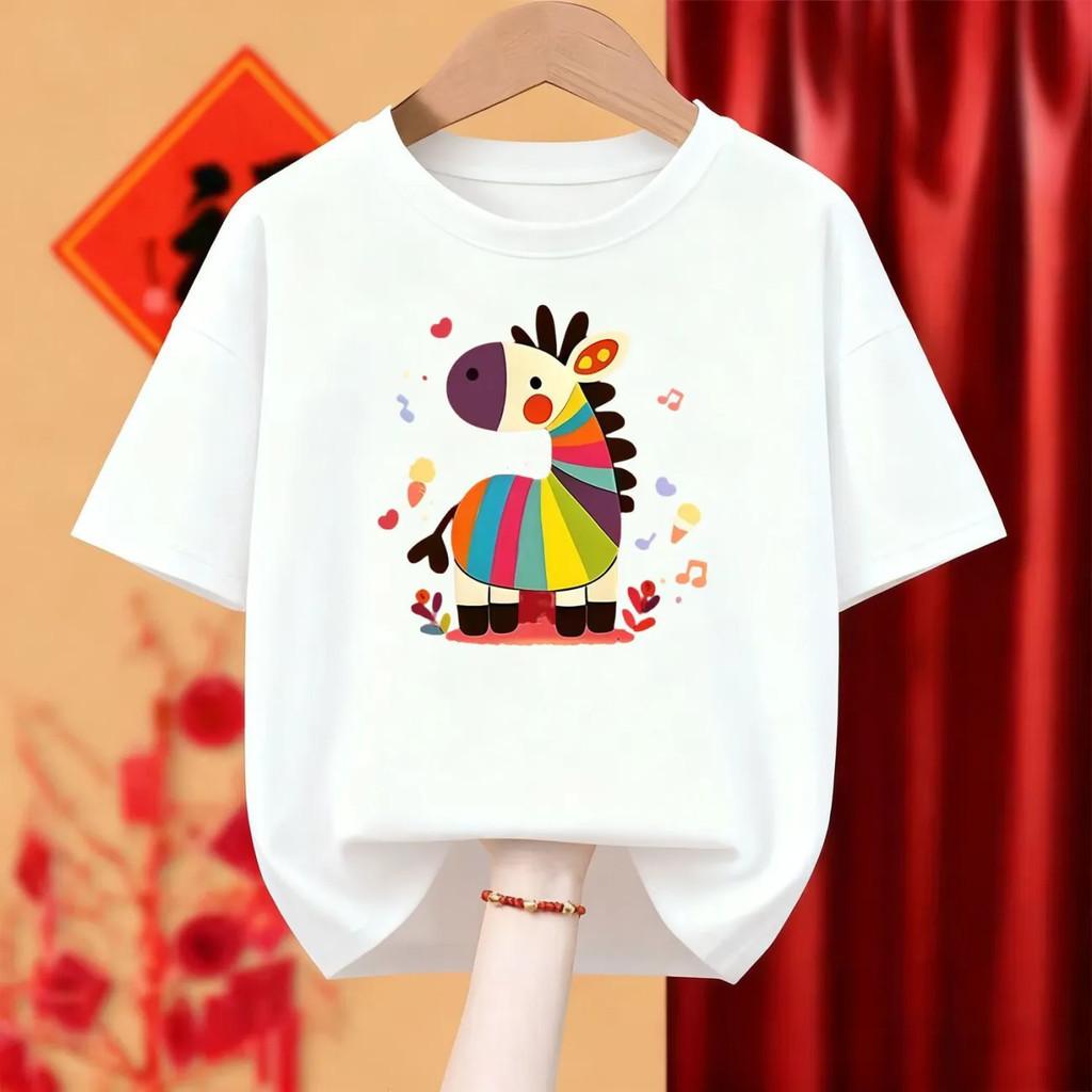 Children's T-shirt with Chinese New Year Short Sleeved Red T-shirt