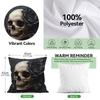Halloween Skeleton Rose Cushion Pillowcase Printed Polyester 45X45Cm Throw Pillowcover Decorative Sofa Cushion Pillowslip Decor