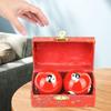 2 stuks handmassageballen Baoding met opbergdoos, duurzaam, glad, Chinees oefenmateriaal