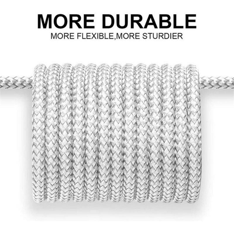 3-in-1 Datenkabel Kupferkern Nylon Geflochten Anti-Dehnungs Mehrfachanschluss 2a Schnellladung Handy Ladekabel