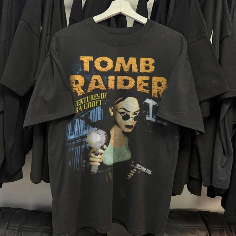 

Retro PS1 Tomb raider Promo Unisex TShirt Gift For Fan S5XL Unisex T-Shirt XL