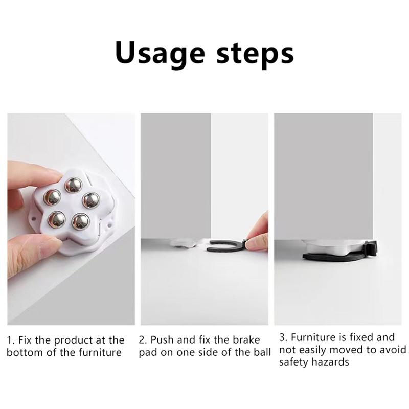 Mobile Push Furniture Wheels Adhesive Universal Casters Adhesive Universal Wheels Coffee Table Furniture